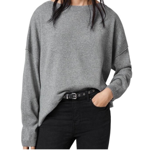 All Saints Tara Jumper Crew Neck Pullover Sweater Fawn Gray Women's Size S NWT